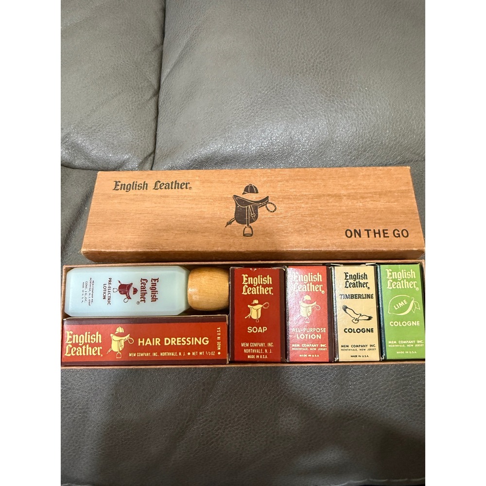 Vintage English Leather On The Go Travel Grooming Set Cologne Lotion Soap USA